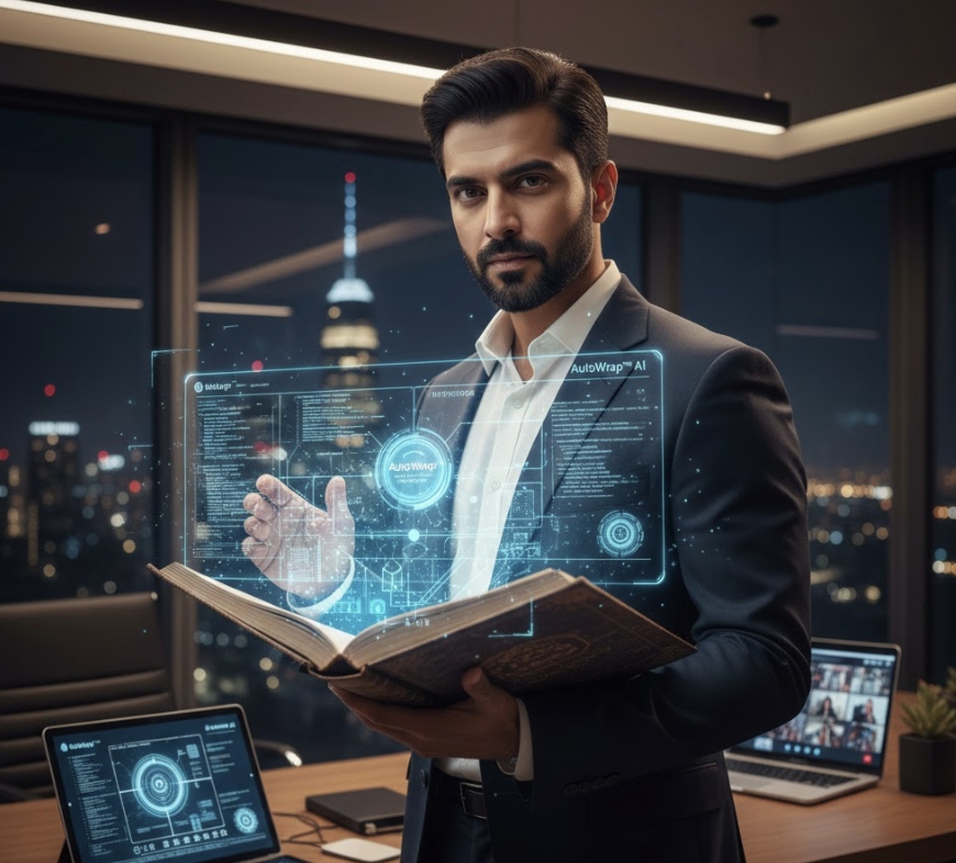 Founder in a modern office